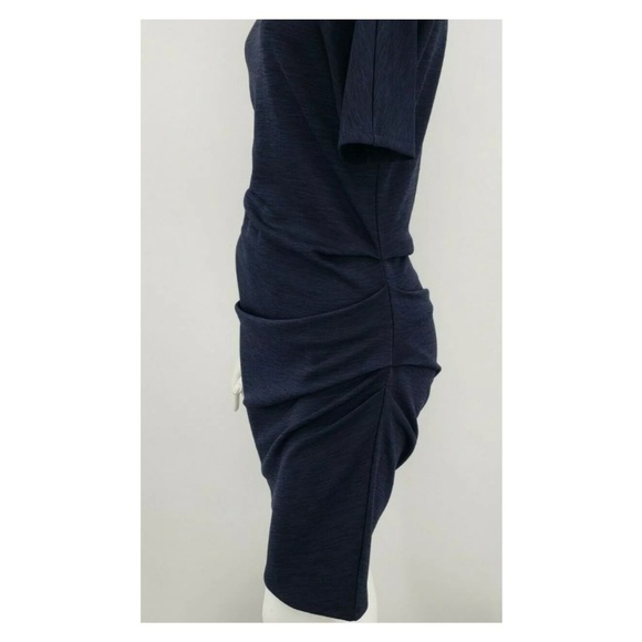 Halston Heritage Ponte Side Pleat Dress - Picture 5 of 8